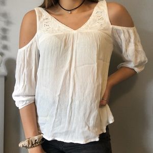 White lace shirt